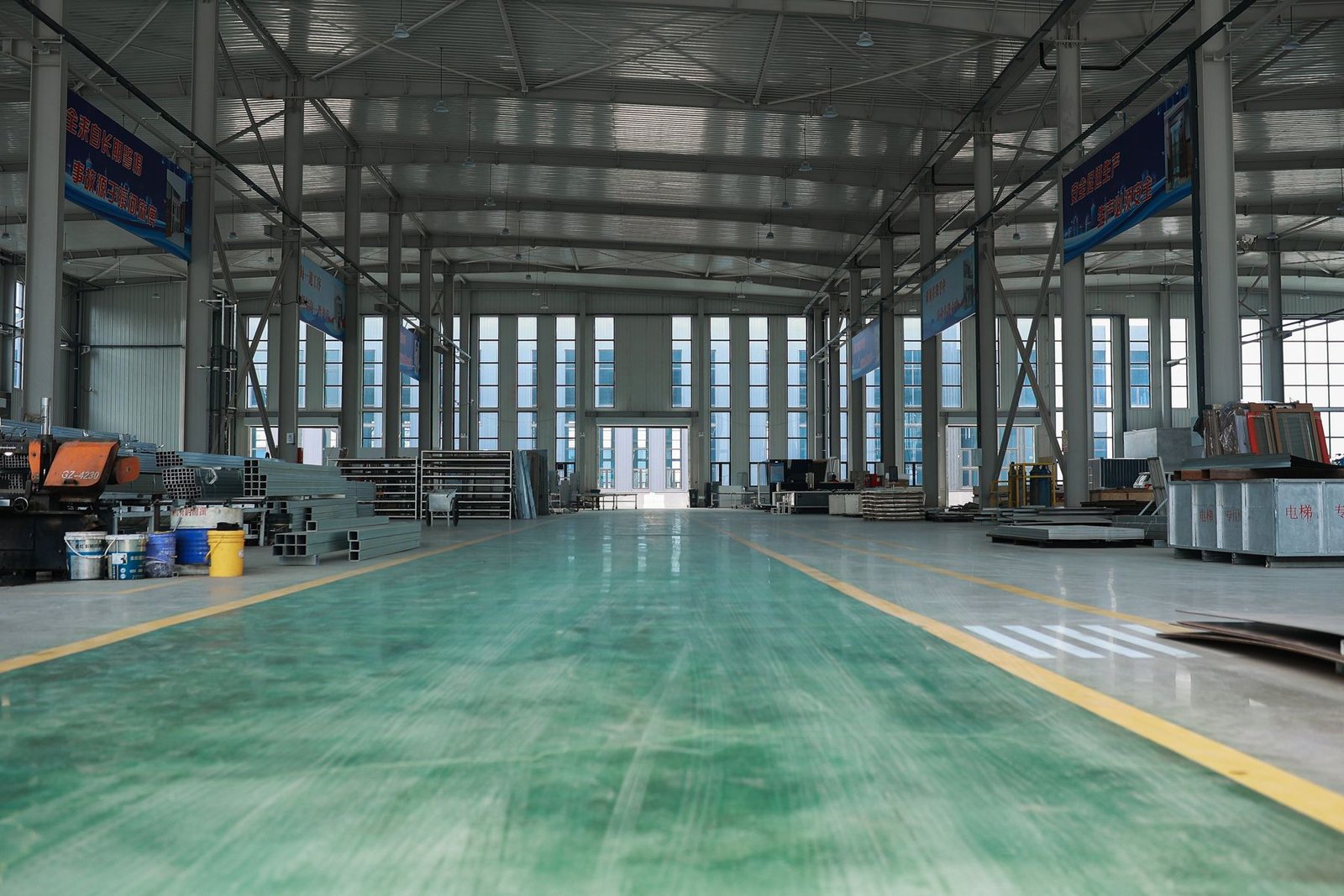 Inside the Levitex factory hall.