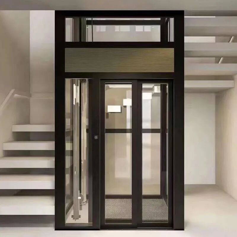 Levitex Max with a black frame and double glass doors.